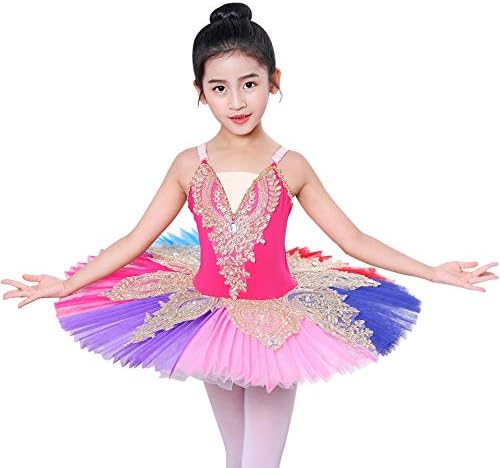 Skisni leotards oridoor djevojke baletna plesna odjeća Sparkle tutu princeza haljina balerine kostimi s rukom bend 4-13y