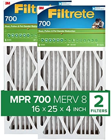 Zračni filtar za Filtriranje 16x25x4 MPR 700 MERV 8, za uklanjanje prašine, polena i perut kućnih ljubimaca, 2 komada, pogodno