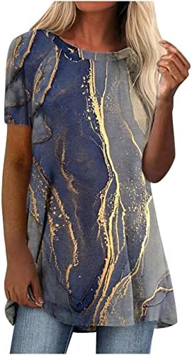 Annhoo Ženska košulja za ljetnu jesensku odjeću s kratkim rukavima Trendi pamučni grafički bluza Košulja za djevojčice SG