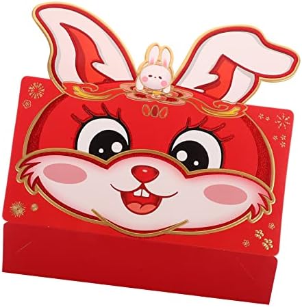 STOBOK 4pcs Hong utora džepovi potrošni materijal omotnice poklon Hongbao novi zec Vjenčanje Kineska kićanka novac Sklopivi