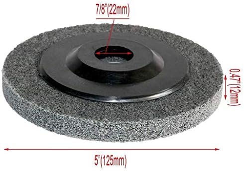 5 4,5 kotač za poliranje od najlonskih vlakana promjera 115 mm, Promjer rupe 125 mm, 7/8 brusni kotač za poliranje metala