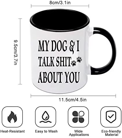 Moj pas i ja pričamo gluposti o tebi, keramička šalica za kavu s crnom ručkom, smiješni Darovi za pse tate, Pokloni za ljubitelje
