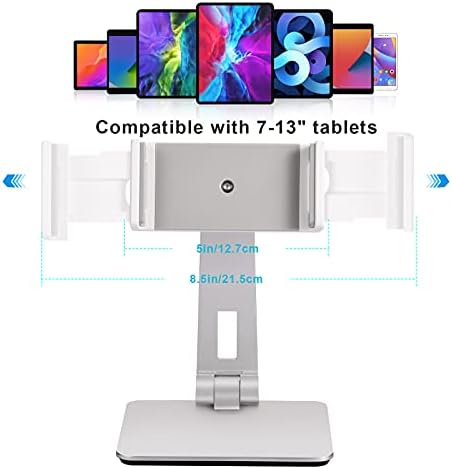 Shuosuo tableta podesiva i sklopiva, 360 ° okretni teški aluminijski tablet za stol, kompatibilan s iPad Pro/Air/Mini, Galaxy