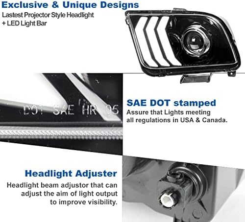 LED žarulje projektora s crnim prednjim svjetlima kompatibilne su s izdanjem od 2005. do 2009. godine