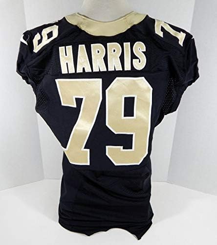 2012. New Orleans Saints Bryce Harris 79 Igra izdana Black Jersey NOS0135 - Nepotpisana NFL igra korištena dresova