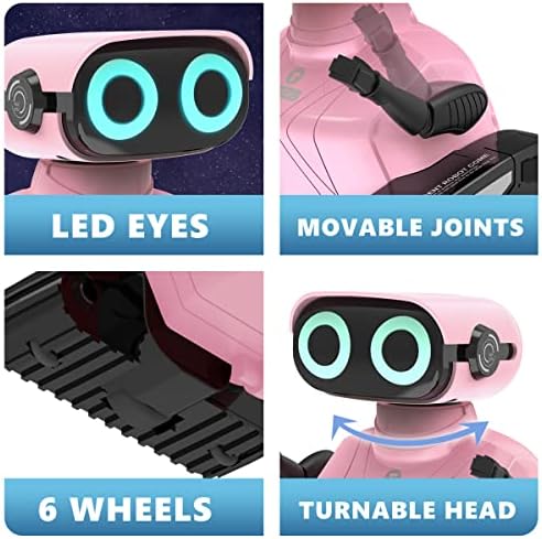 Igračke robota Gilobaby, igračka robota na daljinskom upravljaču, RC roboti za djecu s LED očima, fleksibilna glava i oružje,