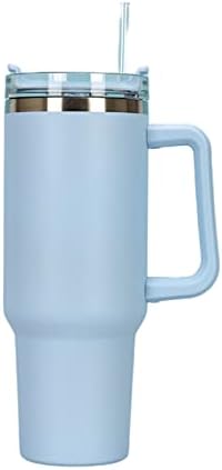 čaša od 40 unci s ručkom i slamnatim poklopcem, obične čaše s dvostrukom stijenkom s vakuumskom izolacijom od nehrđajućeg