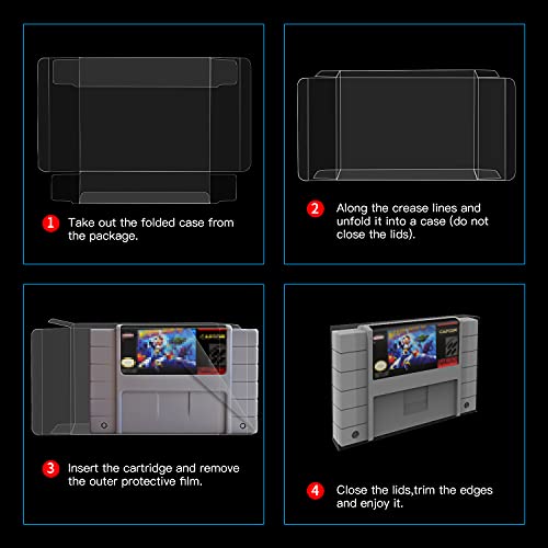 Higoplay Clear Box zaštitnika za Nintendo SNES Stropse, samo za igre u SAD-u i pal, vrhunsko kvalitetno bistra plastična