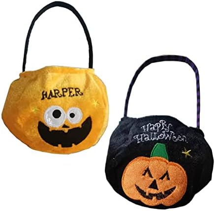 Angjiny Halloween torbe za bundeve, baršunaste kante za bundeve ili tretiranje torbica za torbe za Halloween kostim zabava