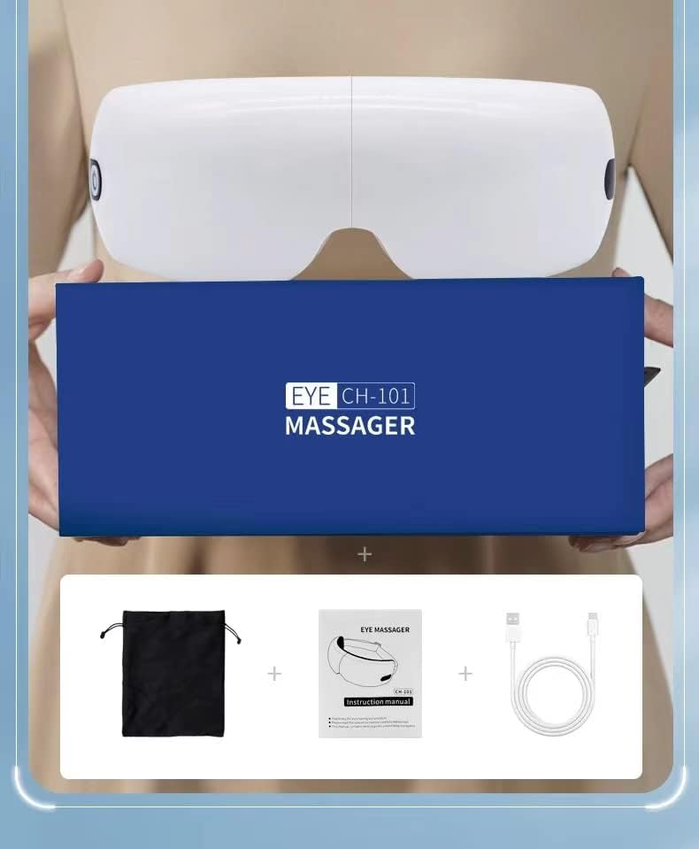 Yexatel masažer za oči s toplinskim oblogom vibracijski zrak Press za opuštanje očiju za oči tamne krugove vrećice za oči