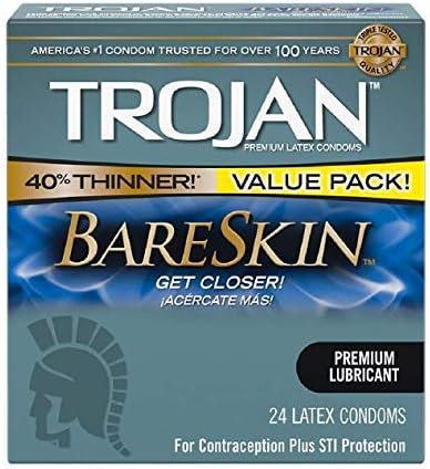 Trojan Bareskin Condom Bundle s elegantnim mesinganim džepom, ultra tanki super osjetljivi lateks kondomi-24