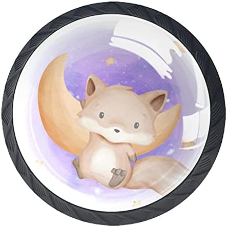 TYUHAW Cijele led povlači ručku Baby Foxy Moon Landing Ispis s vijcima za dom Vrata ladice Ormara Kuhinja Kutija uredski