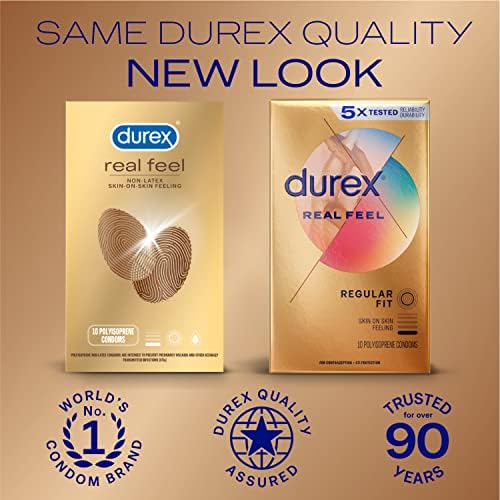 Durex Avanti Bale Real Felt kondomi, ne -lateks podmazani kondomi za muškarce s prirodnom kožom na osjećaju kože, redovito