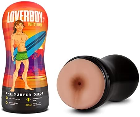 Rumeni loverboy Surfer frajer - Realistični muški masturbator Self podmazivač - teksturirana rebra za masiranje užitka i