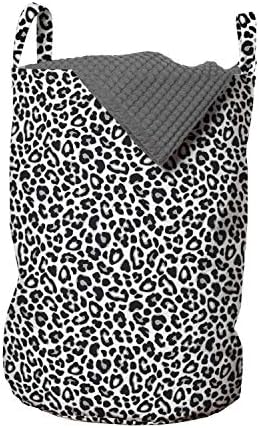 Apstraktna torba za rublje u A-listi koja ponavlja koncept prepoznatljivog leopardovog životinjskog printa u tamnoj boji