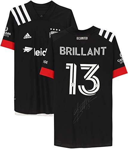 Frederic Brillant D.C. United Autographed Metcs -korišteni crni 13 Jersey iz sezone 2020 MLS - Autografirani nogometni dresovi