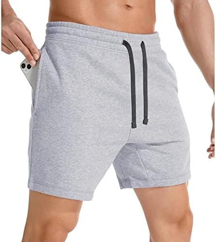 Gerlobal muške gaćice teretane s dubokim džepovima 5 -inčni trening atletski trčanje pamučnih kratkih hlača za muškarce