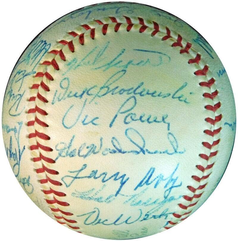 Prekrasna ekipa Indijanaca iz Clevelanda iz 1958. godine potpisala je bejzbol baseball američke lige JSA Coa - Autografirani
