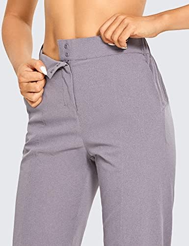 CRZ joga ženske lagane prozračne hlače hlače zip-fly elastične putničke hlače s zatvaračem gumba