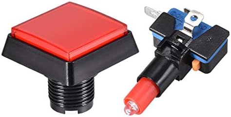 UxCell Game Push gumb 50x50 kvadrat 12V LED osvijetljeni prekidač gumba s mikro prekidačem za arkadne video igre White 1PCS