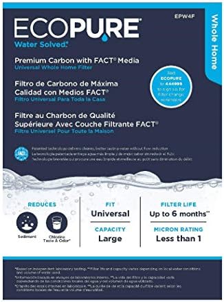 ECOPURE EPW4F Premium činjenica Univerzalna inovativna filtracija i dulji život u odnosu na većinu filtera za cijelu kućnu