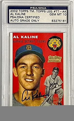 Al Kaline Autographed 2002 Topps Team Legends Card 201 - Kartice s baseball pločama