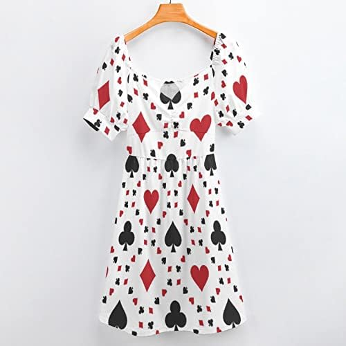 Poker kartice Ženska ljetna lepršava haljina s kratkom suknjom Ležerne ljuljačke s printom