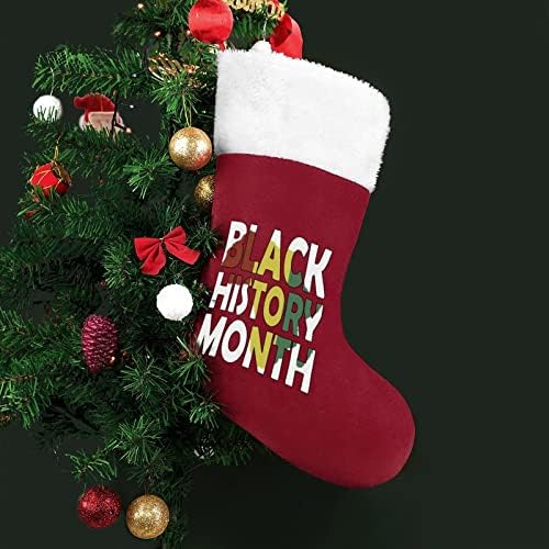 Mjesec crne povijesti božićne čarape bijela super mekana plišana modna božićna dekor božićni čarape