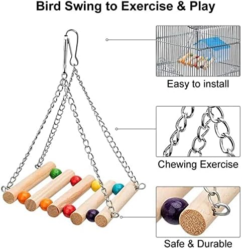 Mmawn 8pcs/set ptičji papiri igračke drvene viseće viseće viseće viseće žvakanje stojećih ljestvi za penjanje na pećnice