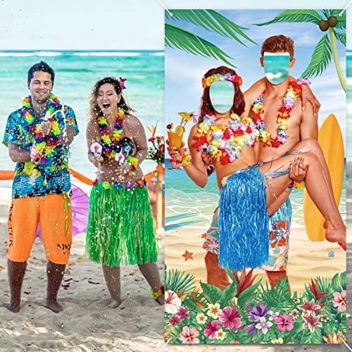 Havajski ukrasi za zabavu Luau rekviziti za uparene foto bannere divovska viseća pozadina za foto kabinu natpis dekor za