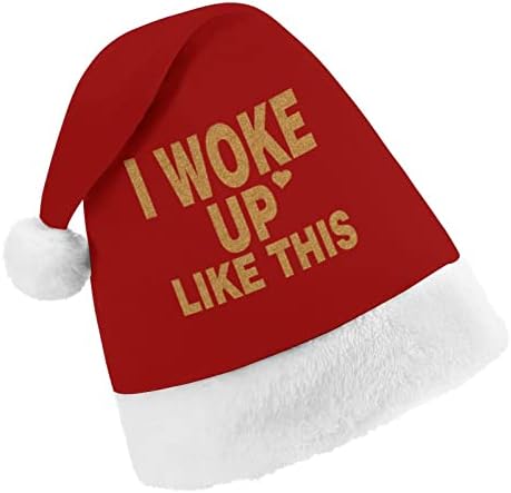 Probudio sam se u ovom božićnom šeširu, mekanom plišanom šeširu Djeda Mraza, smiješnom šeširu za božićno-novogodišnju blagdansku