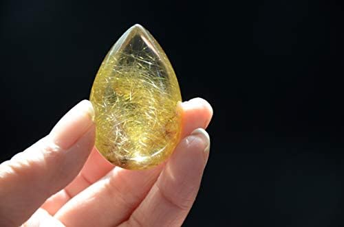 Rijetki prirodni čist Tibet Himalajski zlato na visoku visinu Zlatno rutilirano kristalno kvarc jaje Oval 1.81inch duhovno