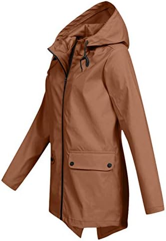Kišni kaputi za žene 2022 plus veličine solidne boje aktivna vanjska jakna za sportsku odjeću s kapuljačom patentni kaputić