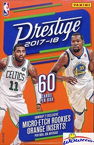 2017/18 Panini Prestige NBA košarka ogromna tvornica 60 karata zapečaćena kutija za vješalice s mikro-etch rookiesima! Potražite