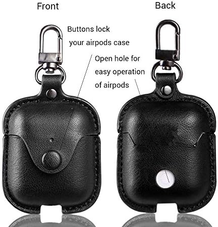 AirPod futrola s privjesom za ključeve, Micyou Premium kožni zaštitni poklopac otporan na šok za Apple AirPods punjenje futrole