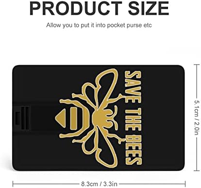 Spremite pčele kreditne kartice USB flash Personalizirana memorijska memorija Stick Storage Drive 64G