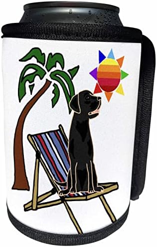 3Drose Funny Black Labrador Retriever pas na stolici na plaži i. - Omota za hladnjak za hladnjak