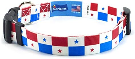 Ovratnik psa Panama | Panama zastava | Kopča za brzo oslobađanje | Napravljeno u NJ, SAD | Za srednje pse | 1 inč širok