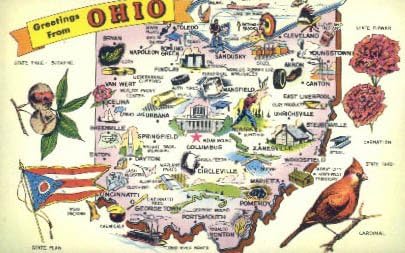 Pozdrav iz Ohio razglednice
