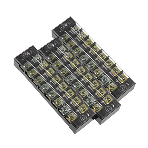 UXCELL 3 PCS 8 Pozicije Dvostruki redovi 600V 25A žičana barijera Blok Strip TB-2508L