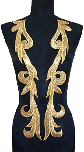TBGFPO 2PCS Zlatna haljina od praškastih haljina Tkanina za ovratnik Šivači zakrpe za vez za vjenčanje DIY DIY