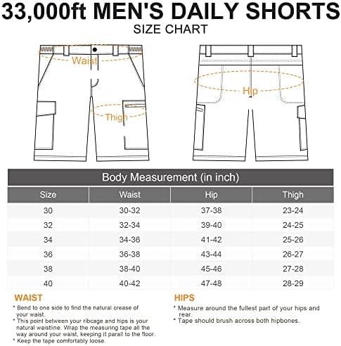 33 000 ft muški klasični fit 9 kratke hlače brze suhe golf kratke hlače elastični struk povremene svakodnevne kratke hlače