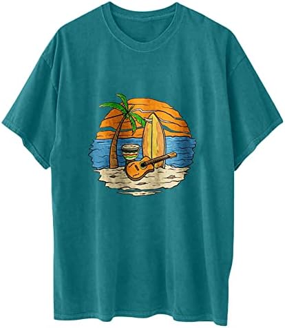 Majica na plaži Brunch za žene jeseni ljetni kratki rukav 2023 Odjeća za odjeću Pamuk grafički vrh O0 O0