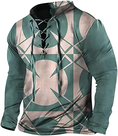 Muške dukserice s vezicama srednje težine, gornji dio, preveliki pulover s printom, ležerna udobna majica, modna bluza od
