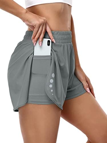 Attarco ženski dnevni boravak trčanje kratkih hlača elastično struka u teretani atletskih kratkih hlača s džepovima