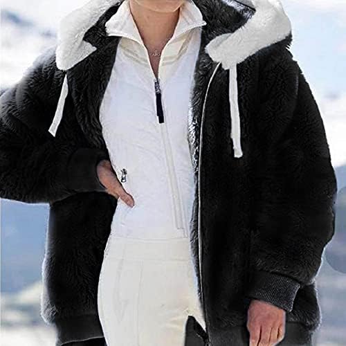 Beuu ženke plus veličina šerpa jakna Nejasna runa kaput s džepovima Predimenzionirana otvorena prednja kapuljača kardigan