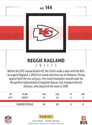 2018. Panini NFL nogomet 144 Reggie Ragland Kansas City Chiefs Službena trgovačka karta