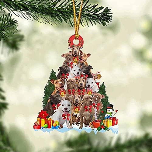 Pitbull božićno drvce ljubitelji psa ljubima životinje božićno drvce ukras dekor čist plastična viseća ukrašava kuća prisutna
