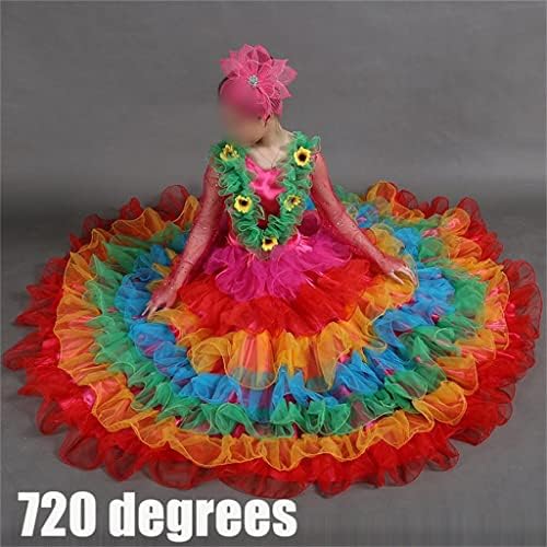 CCBUY MESH Dugi rukav šareni flamenko zabava za zabavu za plesne haljine za plesne haljine Žene Odjeća Ciganski odjeća odjeća