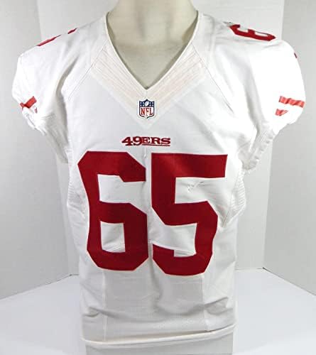 2015 San Francisco 49ers Jordan Devey 65 Igra izdana White Jersey 46 290 - Nepotpisana NFL igra korištena dresova